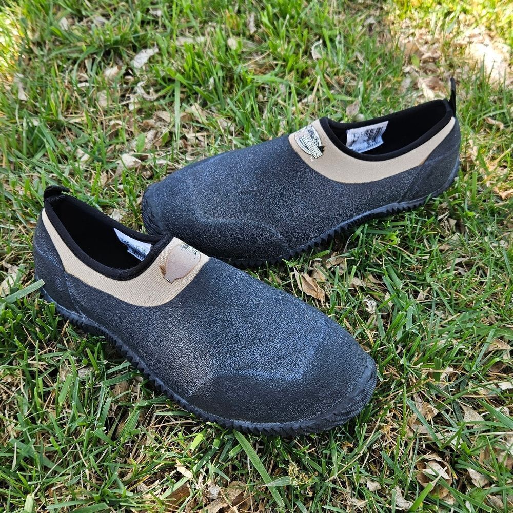 Lewis Clark Outdoor Black Khaki Pull On Rubber Ankle Duck Shoes Men's Size 11